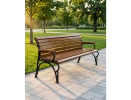 Металлическая скамейка "Классик" с подлокотниками